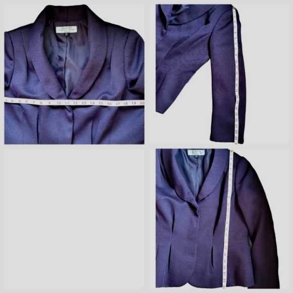 Tahari purple-brown skirt suit - straight midi skirt, hidden jacket closure 14P - Picture 17 of 17